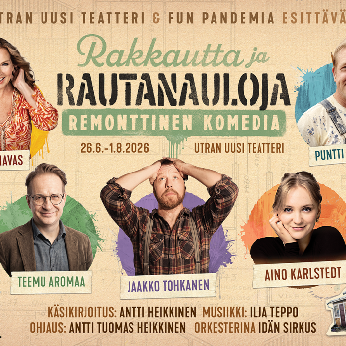 Rakkautta ja Rautanauloja -musiikkikomedia Utran Uusi Teatteri 2026